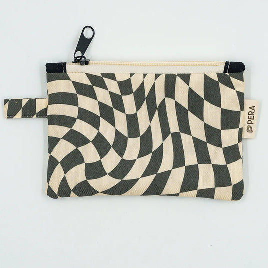 Monochrome Matrix Zippered Wallet