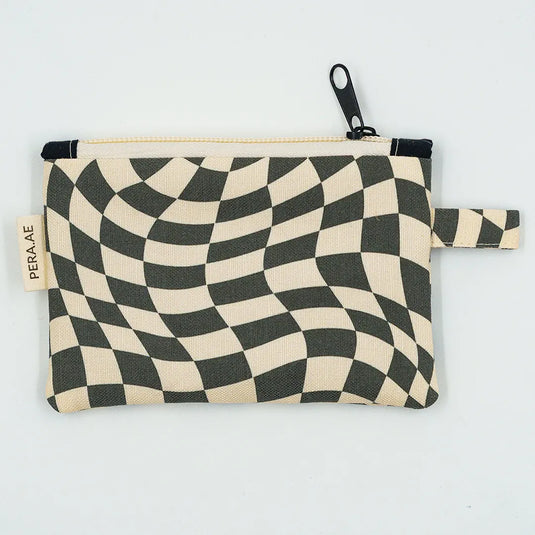 Monochrome Matrix Zippered Wallet