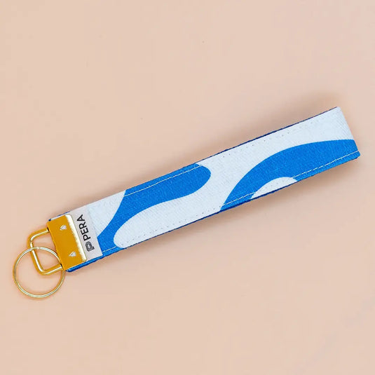 Blue Denim Wristlet Keychain - Pera Atelier