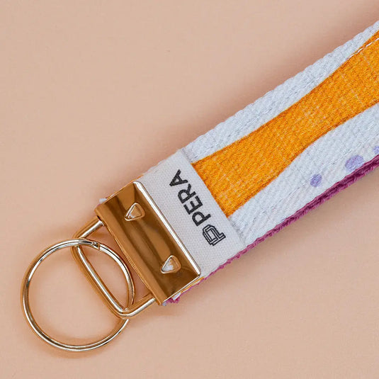 Mixed Colour Denim Wristlet Keychain - Pera Atelier